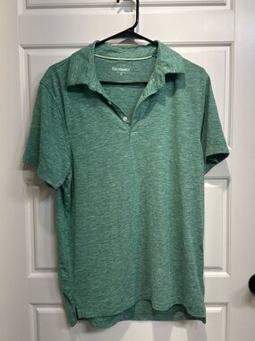 J. Crew Heathered Sage Green Performance Polo